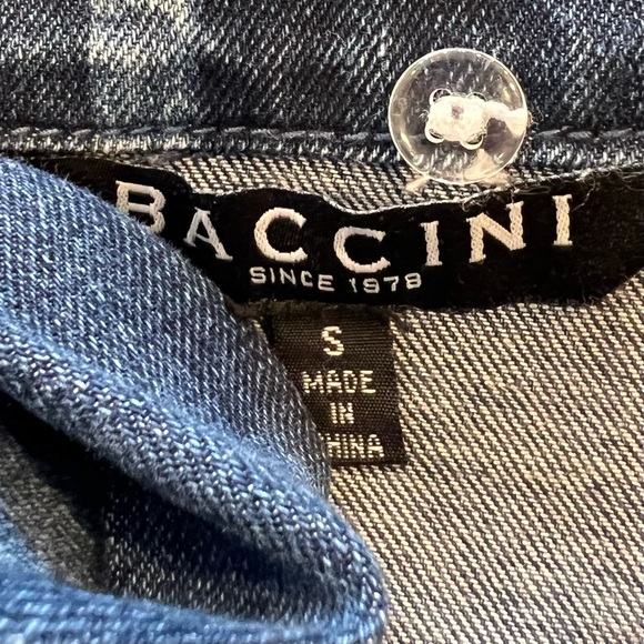 BACCINI FITTED CLASSIC HOODED DENIM JEAN JACKET  SIZE S - Picture 6 of 9